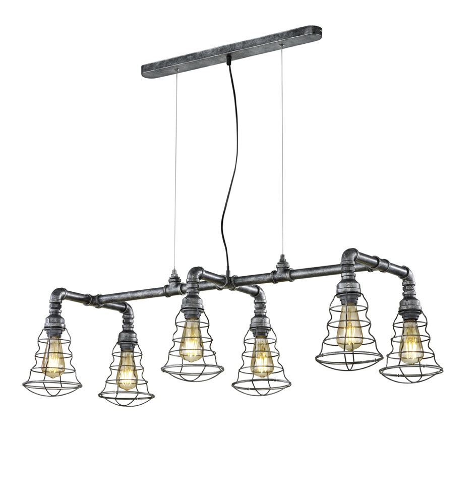 TRIO 307000688 GOTHAM 6 x E27 antik ezüst többágú függeszték