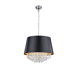 TRIO 309300302 Loreley 50 cm átmérő, fekete függő mennyezeti lámpa