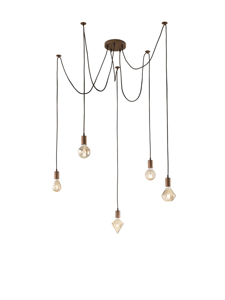 TRIO 310100562 Cord 60W antik vörösréz függesztett lámpatest