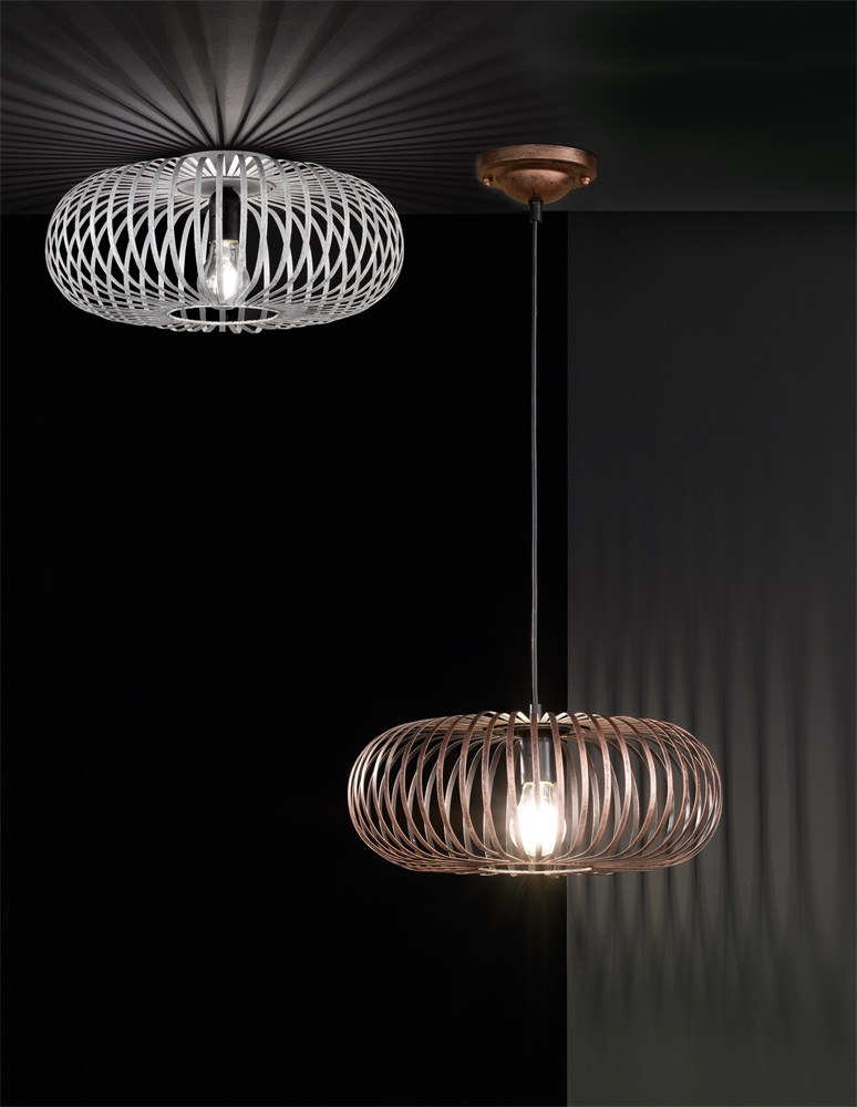 TRIO 606900161 Johann 60W E27 antik szürke mennyezeti lámpatest