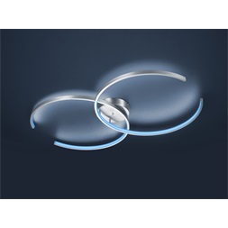 TRIO 651110207 CITIZEN 2 x 20W RGBW-LED/ 3000-5000K/ 2 x 1600Lm nikkel mennyezeti lámpatest