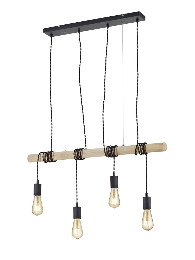 TRIO R30244032 Brody 42W E27 fekete függesztett lámpatest