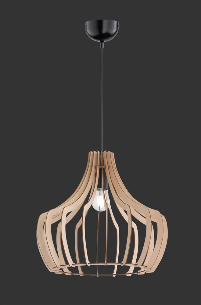 TRIO R30253830 Wood 60W E27 fa függesztett lámpatest