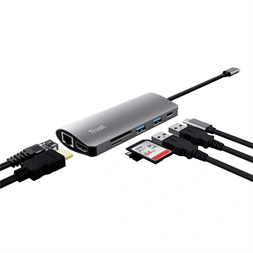 TRUST Hétfunkciós USB-C többportos adapter 23775 (Dalyx 7-in-1 USB-C Multiport Adapter)