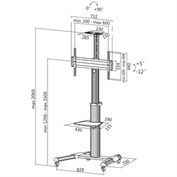 Logilink BP0025 TV stand, adjustable TV height, 37–65“, max. 50 kg