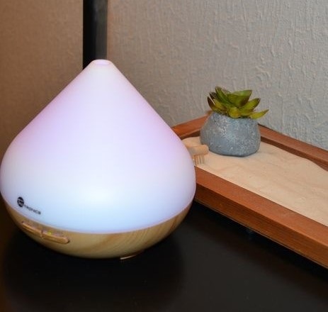 Taotronics TT-AD002 ultrahangos LED fénnyel fa mintázatú világosbarna illóolaj párásító