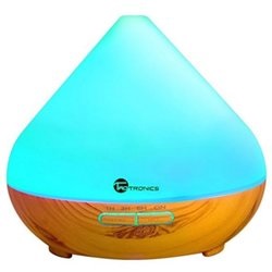 Taotronics TT-AD002 ultrahangos LED fénnyel fa mintázatú világosbarna illóolaj párásító