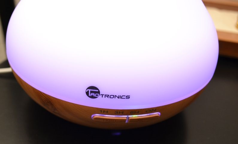 Taotronics TT-AD002 ultrahangos LED fénnyel fa mintázatú világosbarna illóolaj párásító