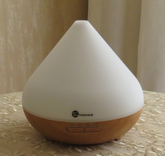 Taotronics TT-AD002 ultrahangos LED fénnyel fa mintázatú világosbarna illóolaj párásító