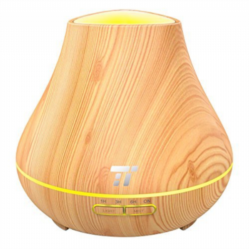 Taotronics TT-AD004 világosbarna fa mintázatú ultrahangos illóolaj párásító LED fénnyel