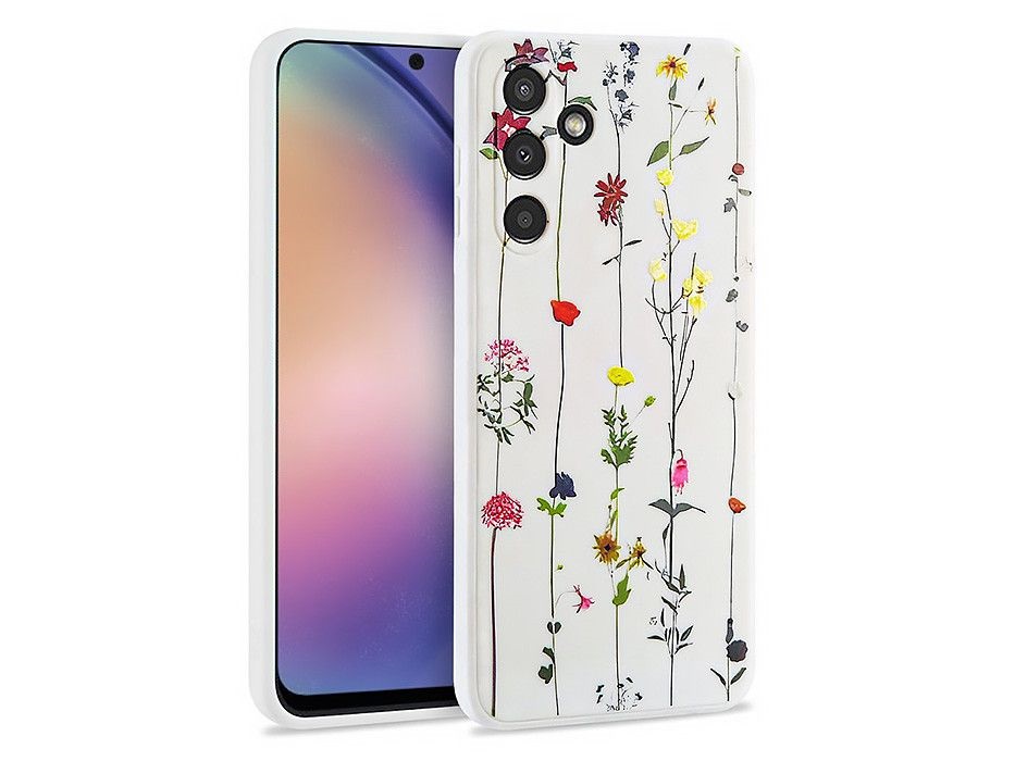 Tech-Protect FN0533 Samsung SM-A546 Galaxy A54 5G Mood garden fehér szilikon hátlap