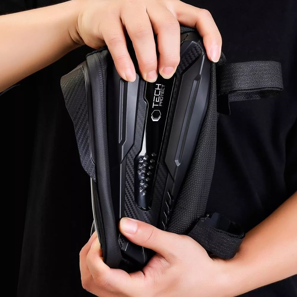 Tech-Protect TP308415 kerékpárra szerelhető, por- és cseppálló fekete telefontartó táska