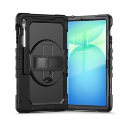 Tech-Protect TP368235 Solid 360 Samsung Galaxy Tab S10 FE+ 13.1 fekete ütésálló tok kijelzővédővel