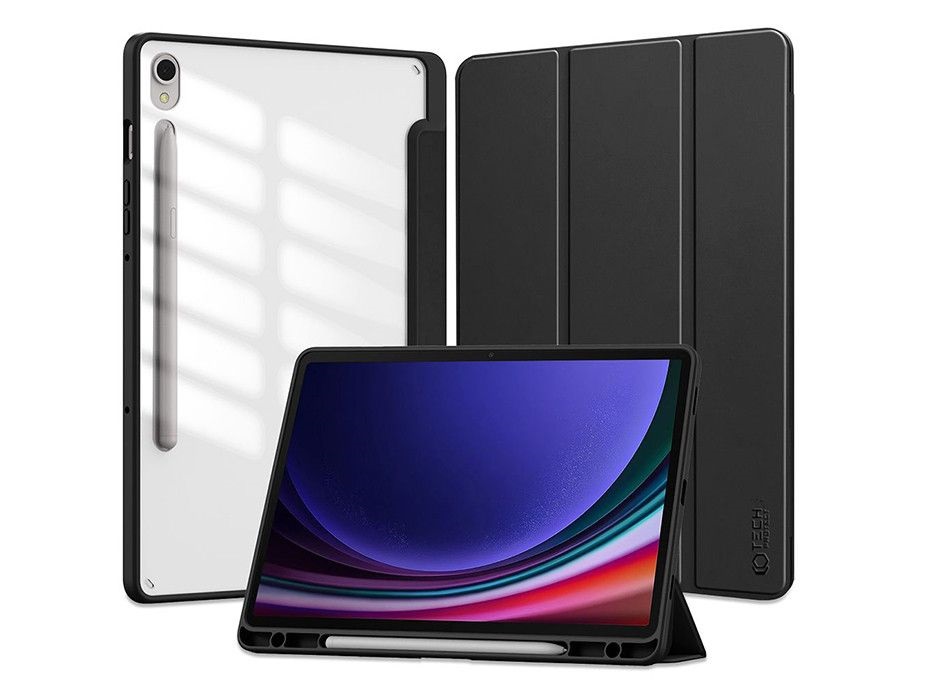 Tech-Protect TP604061 Samsung X710/X716B Galaxy Tab S9 11.0 SmartCase fekete tablet tok Pencil tartóval