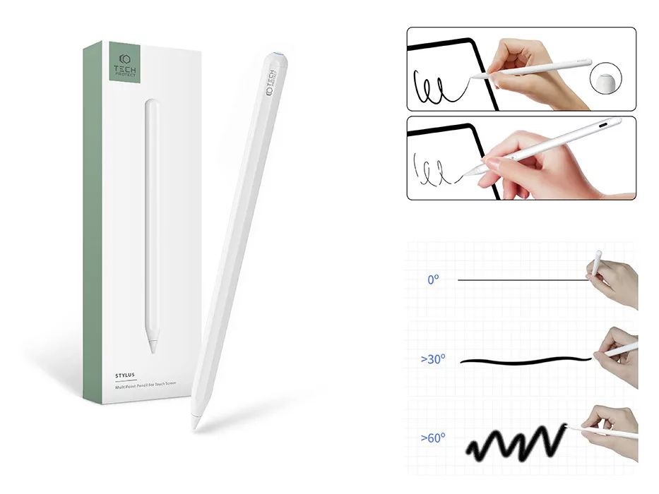 Tech-Protect TP922541 Digital Magnetic Stylus Pen gen 2 fehér Aktív toll Ipad készülékhez