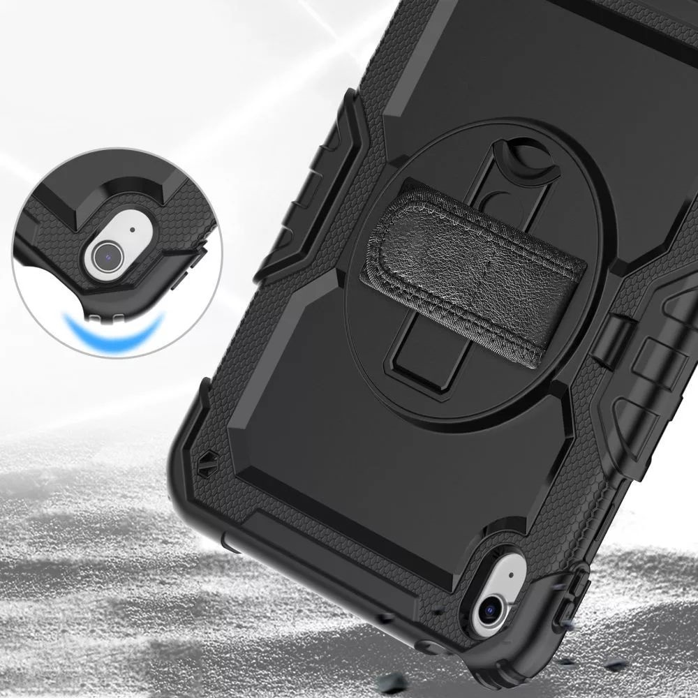 Tech-Protect TP927670 iPad 10.9 (2022)/iPad 11(2025) fekete ütésálló tablet tok 4H kijelzővédő üveggel
