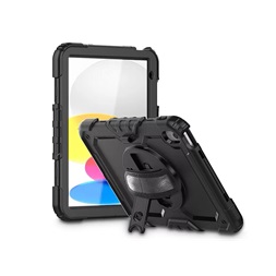Tech-Protect TP927670 iPad 10.9 (2022)/iPad 11(2025) fekete ütésálló tablet tok 4H kijelzővédő üveggel