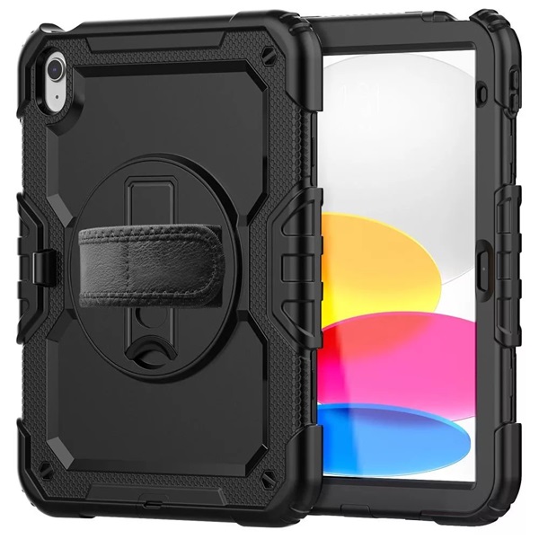 Tech-Protect TP927670 iPad 10.9 (2022)/iPad 11(2025) fekete ütésálló tablet tok 4H kijelzővédő üveggel