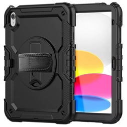 Tech-Protect TP927670 iPad 10.9 (2022)/iPad 11(2025) fekete ütésálló tablet tok 4H kijelzővédő üveggel