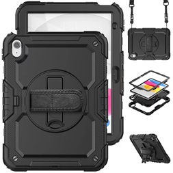 Tech-Protect TP927670 iPad 10.9 (2022)/iPad 11(2025) fekete ütésálló tablet tok 4H kijelzővédő üveggel