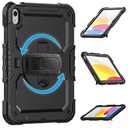 Tech-Protect TP927670 iPad 10.9 (2022)/iPad 11(2025) fekete ütésálló tablet tok 4H kijelzővédő üveggel