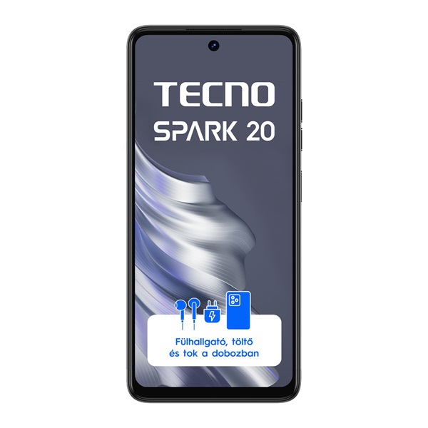 Tecno Spark 20 6,56" LTE 8/256GB DualSIM Gravity Black okostelefon (Újszerű)
