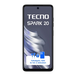 Tecno Spark 20 6,56" LTE 8/256GB DualSIM Gravity Black okostelefon (Újszerű)