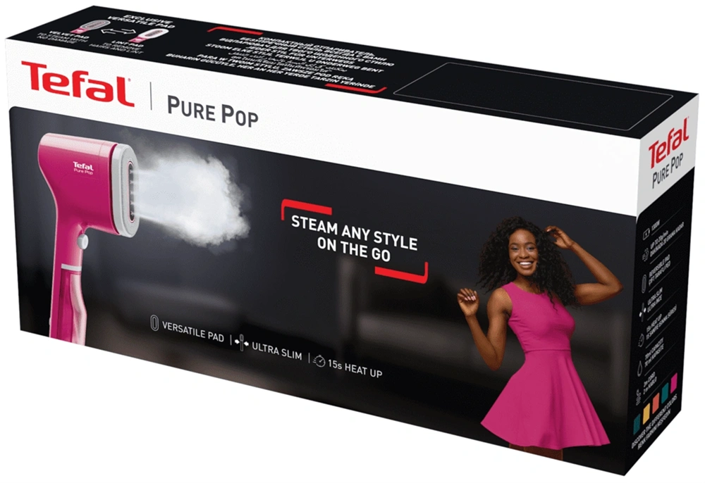 Tefal DT2023F0 Pure POP rózsaszín kézi ruhagőzölő