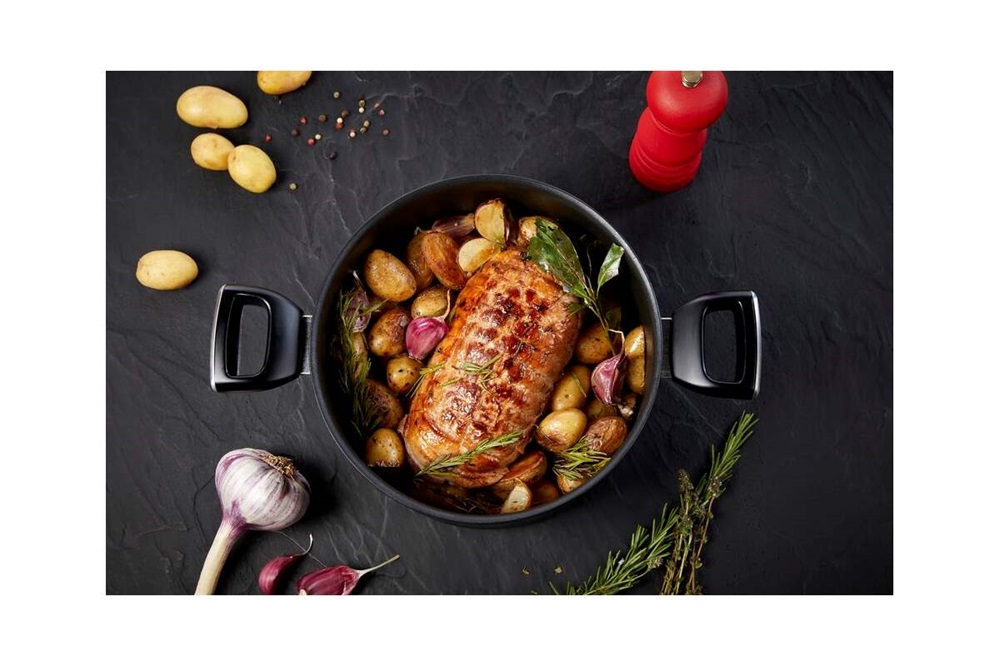 Tefal G2554672 Unlimited 24 cm-es fekete alumínium lábas és fedő szett