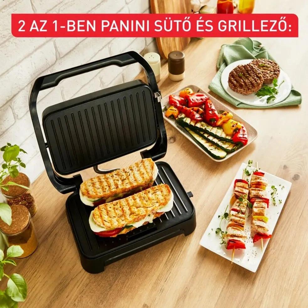 Tefal GC270D10 Inicio Compact szürke-fekete kontaktgrill