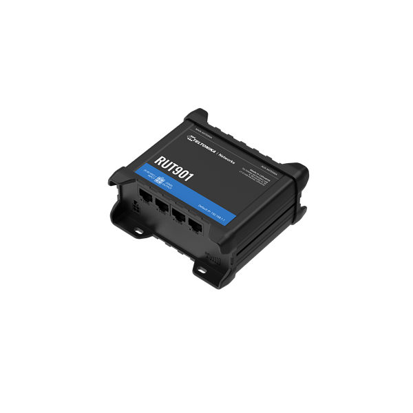 Teltonika RUT901 3x10/100 FE LAN 1x10/100FE LAN/WAN 2xminiSIM slot 2,4GHz WiFi 4G/LTE CAT4 Vezeték nélküli ipari router