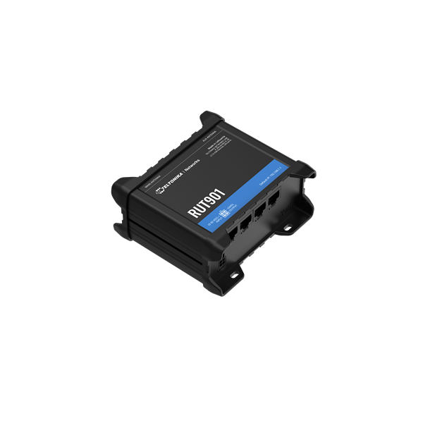 Teltonika RUT901 3x10/100 FE LAN 1x10/100FE LAN/WAN 2xminiSIM slot 2,4GHz WiFi 4G/LTE CAT4 Vezeték nélküli ipari router