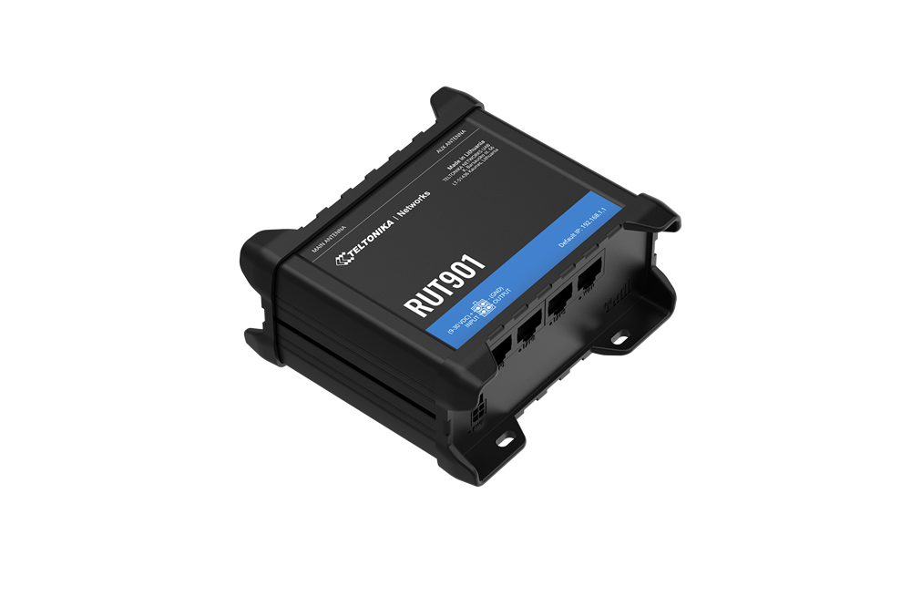 Teltonika RUT901 3x10/100 FE LAN 1x10/100FE LAN/WAN 2xminiSIM slot 2,4GHz WiFi 4G/LTE CAT4 Vezeték nélküli ipari router