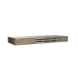 Tenda TEF1126P-24-250W 24xFE PoE LAN 2xGbE LAN 1xSFP port nem menedzselhető PoE switch