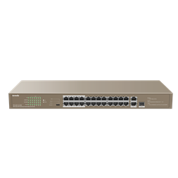 Tenda TEF1126P-24-250W 24xFE PoE LAN 2xGbE LAN 1xSFP port nem menedzselhető PoE switch