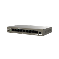 Tenda TEG1110PF-8-102W 8xGbE PoE LAN 1xGbE LAN 1xSFP port nem menedzselhető asztali PoE switch