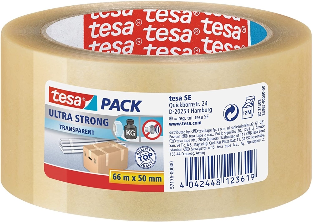 Tesa 57176 50mmx66 m ultraerős átlátszó csomagzáró szalag