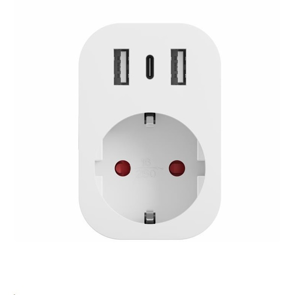 Tesla SP300-3USB 3 USB kimenettel; 2 USB-A, 1 USB-C; okos konnektor