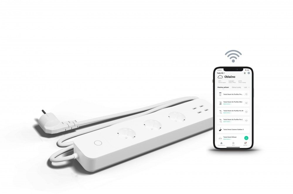 Tesla TSL-SPL-3+4USB 3 aljzat 4 USB okos hosszabító