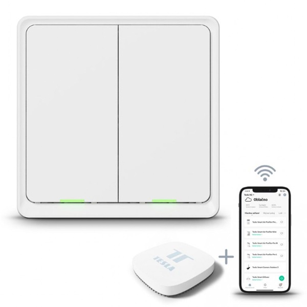 Tesla TSL-SWI-ZIGBEE2 ZigBee dupla okos kapcsoló