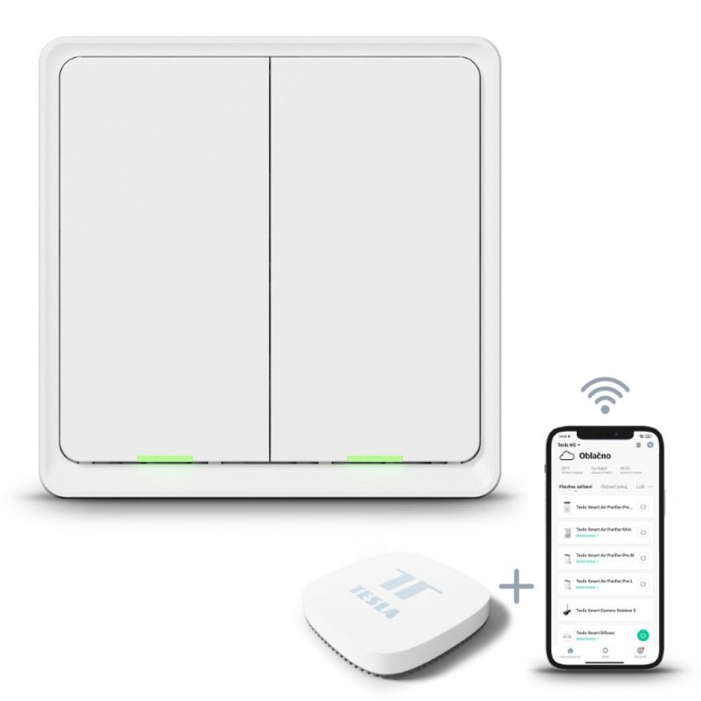 Tesla TSL-SWI-ZIGBEE2 ZigBee dupla okos kapcsoló