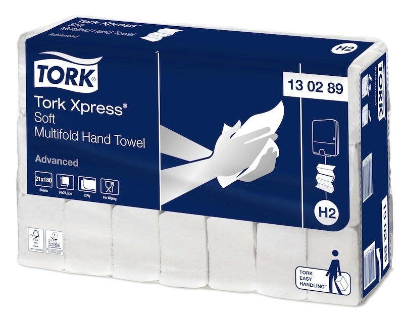 Tork 130289  Xpress Advanced H2 21 db-os fehér soft multifold kéztörlő