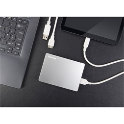 Toshiba 2.5" 1TB Canvio Flex (USB3.2 Gen 1. (USB-A, USB Type-C; ~5Gbps; exFAT+; Mac kompatibilis) ezüst külső winchester