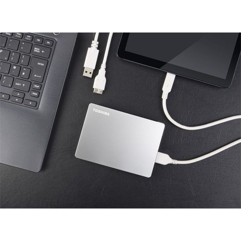 Toshiba 2.5" 1TB Canvio Flex (USB3.2 Gen 1. (USB-A, USB Type-C; ~5Gbps; exFAT+; Mac kompatibilis) ezüst külső winchester
