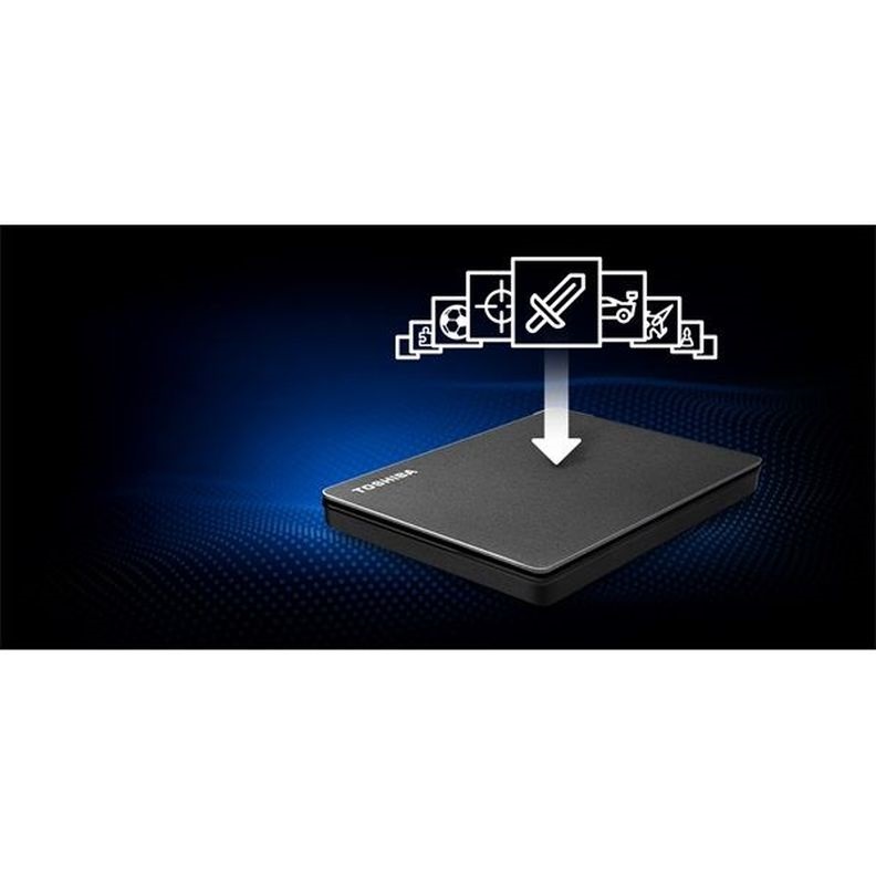 Toshiba 2.5" 2TB Canvio Gaming (USB3.2 Gen 1.; ~5Gbps; exFAT) fekete külső winchester