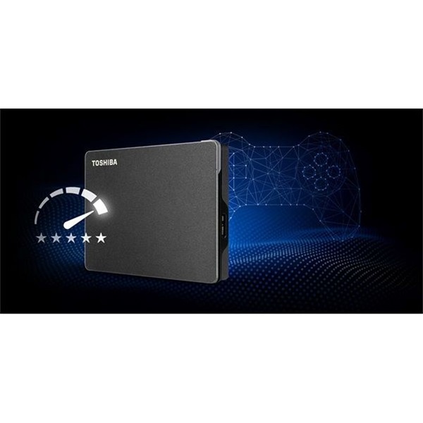 Toshiba 2.5" 2TB Canvio Gaming (USB3.2 Gen 1.; ~5Gbps; exFAT) fekete külső winchester