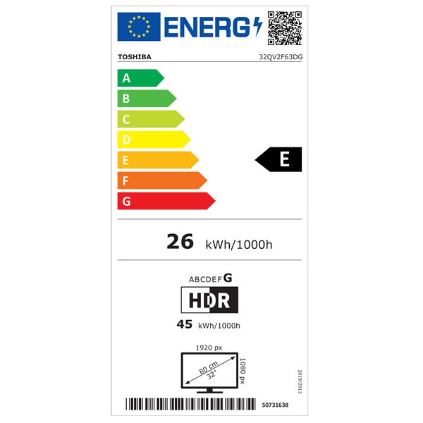 Toshiba 32" 32QV2F63DG Full HD Smart QLED TV