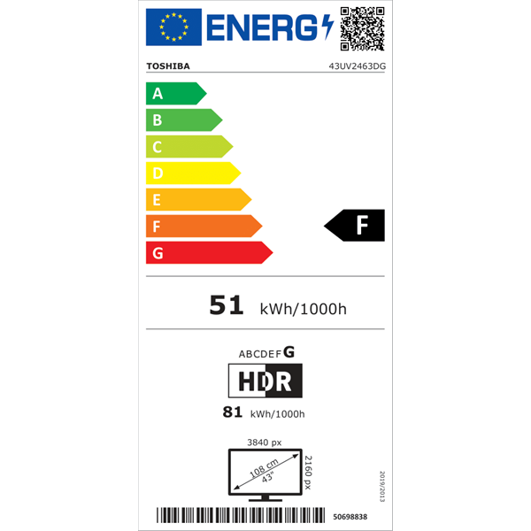 Toshiba 43" 43UV2463DG 4K UHD Smart TV (Újracsomagolt)