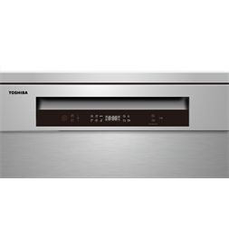 Toshiba DW-10F2EE(S) inox, programok száma: 6, keskeny szabadonálló, 10 terítékes mosogatógép (Újszerű)