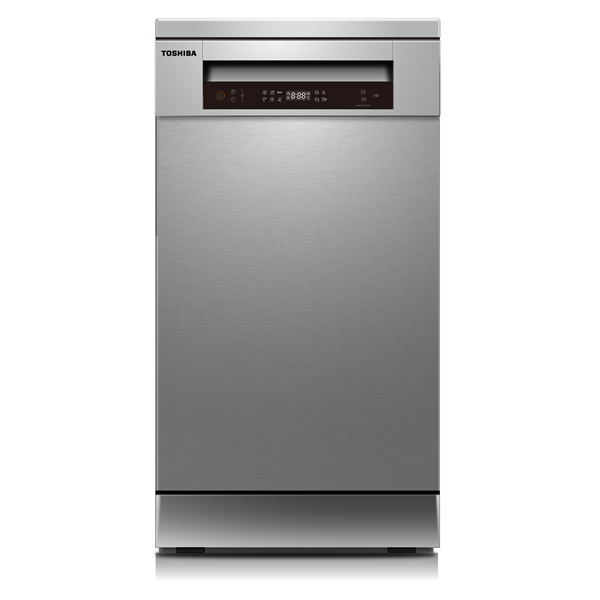 Toshiba DW-10F2EE(S) inox, programok száma: 6, keskeny szabadonálló, 10 terítékes mosogatógép (Újszerű)